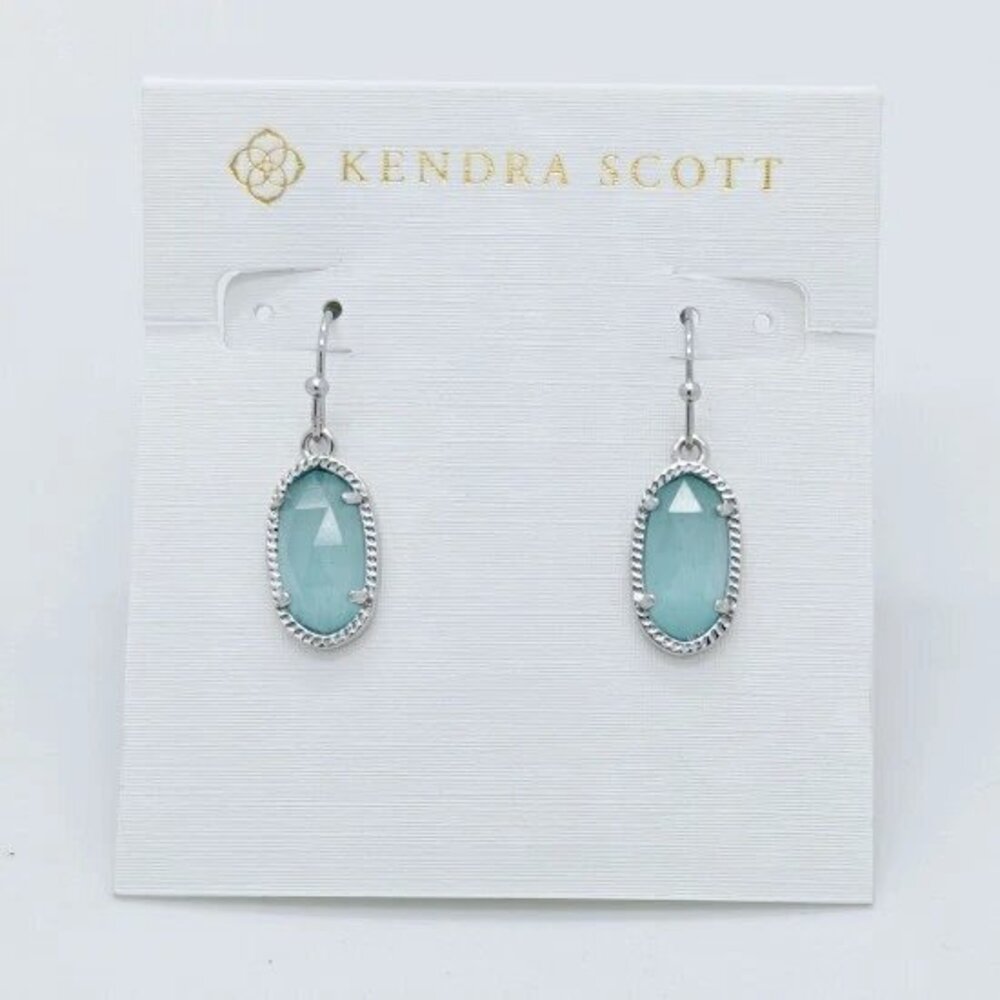 Kendra Scott Lee Silver Drop Earrings In Clear Light Blue Illusion